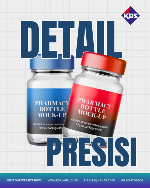 Detail Presisi untuk Label Botol Farmasi yang Profesional